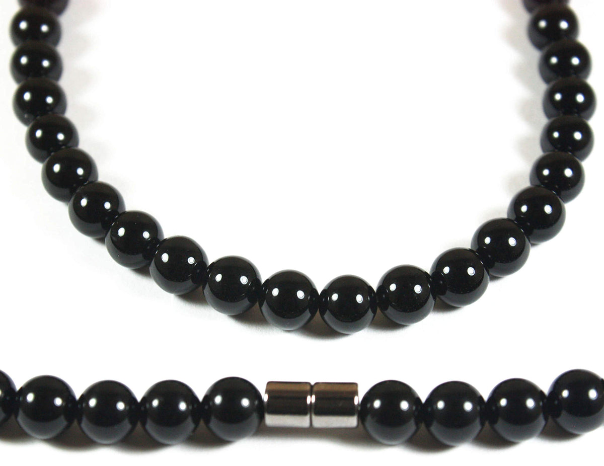 Handmade Black Onyx Crystal Mens Necklace