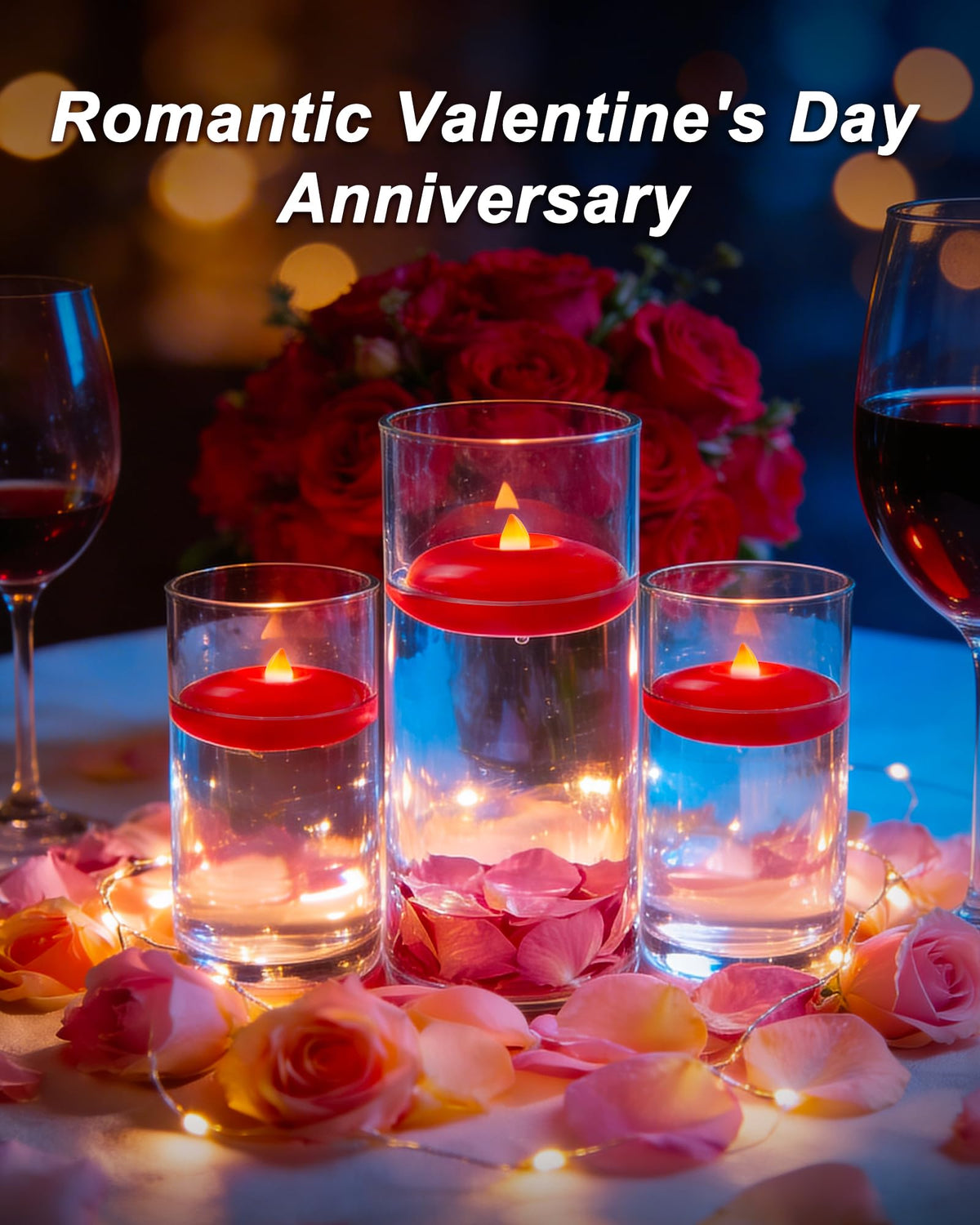 12Pack 3" Red Flameless Floating LED Candle (Red Base / 12 Pack)