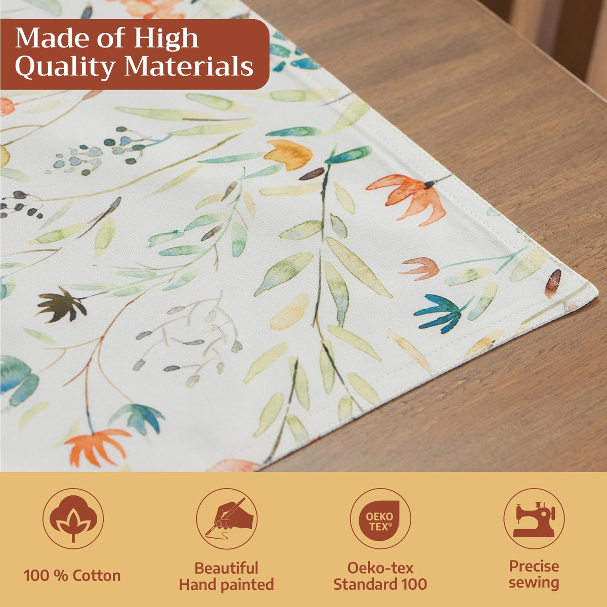 Placemats Set of 4 Reusable 100% Cotton (021 - Colmar / 13" X 19" (Pack of 4))