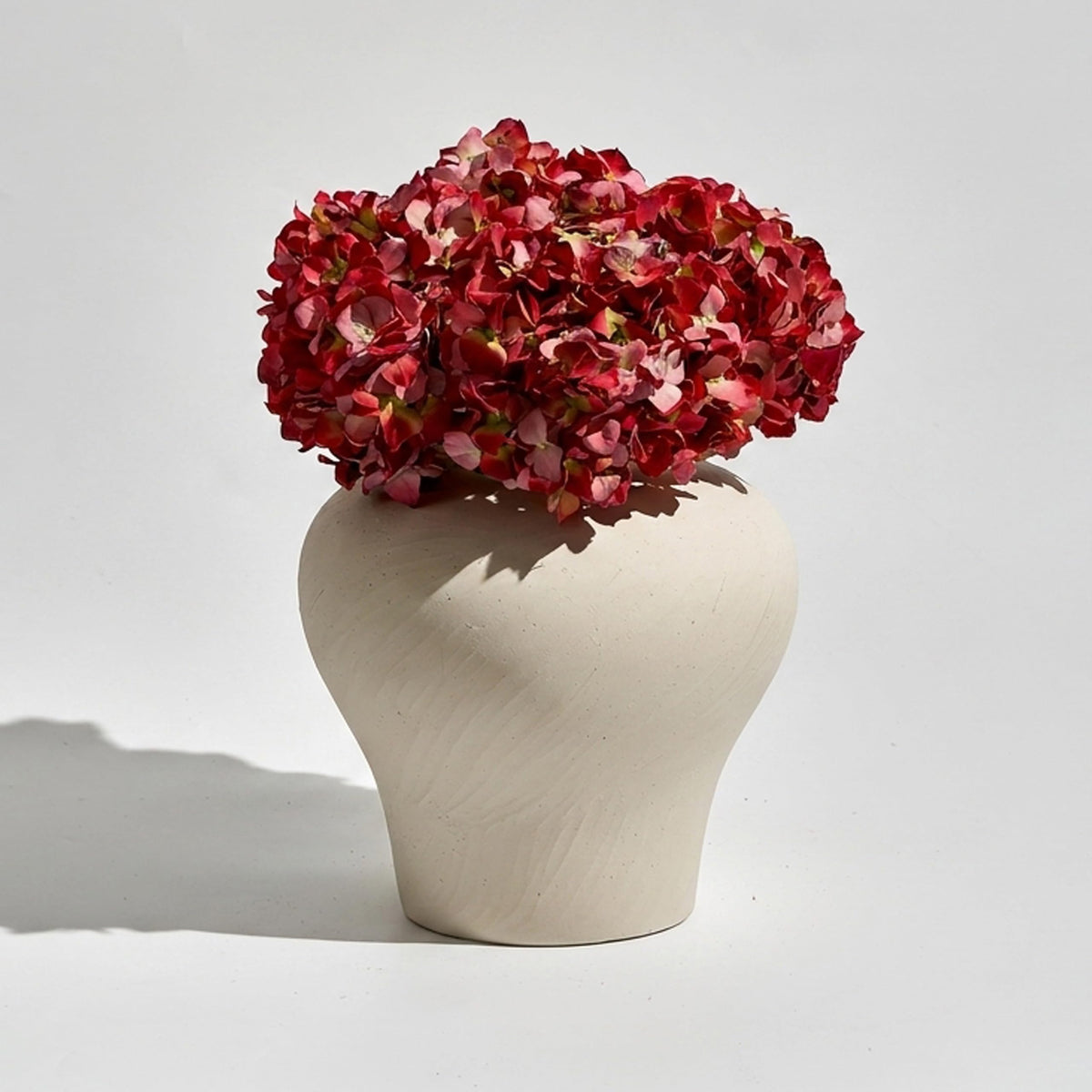White Ceramic Large Vase (D - White 13")