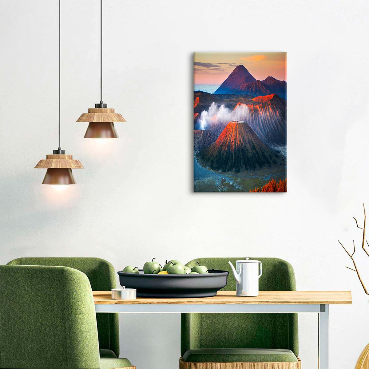 Nature Landscape Wall Art Hawaii Volcanoes National Park Pictures Volcano Mountain Painting Poster Neutral Natural Scenery Canvas Prints Travel Aesthetic Canvas Artwork for Home Decorations 16x24" (24"L x 16"W / Volcano)