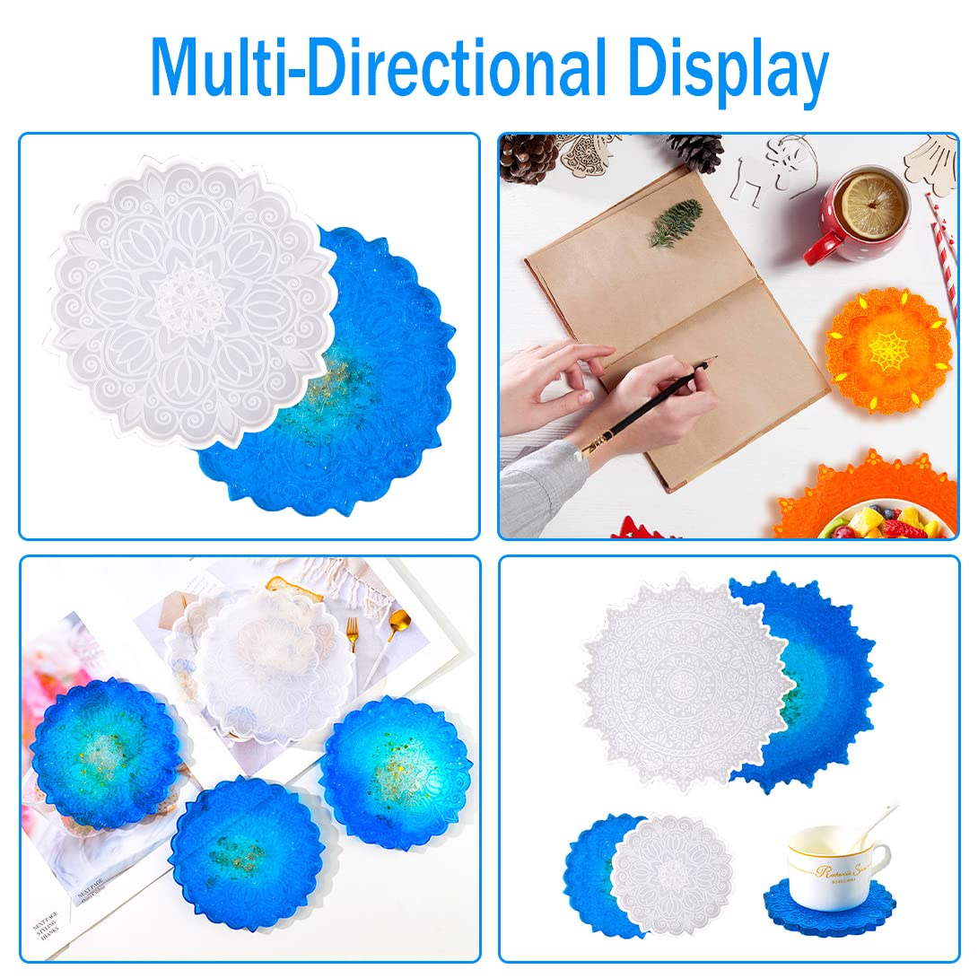 3 Pcs Mandala Coaster Resin Molds (3pcs Mandala Coaster Moulds)