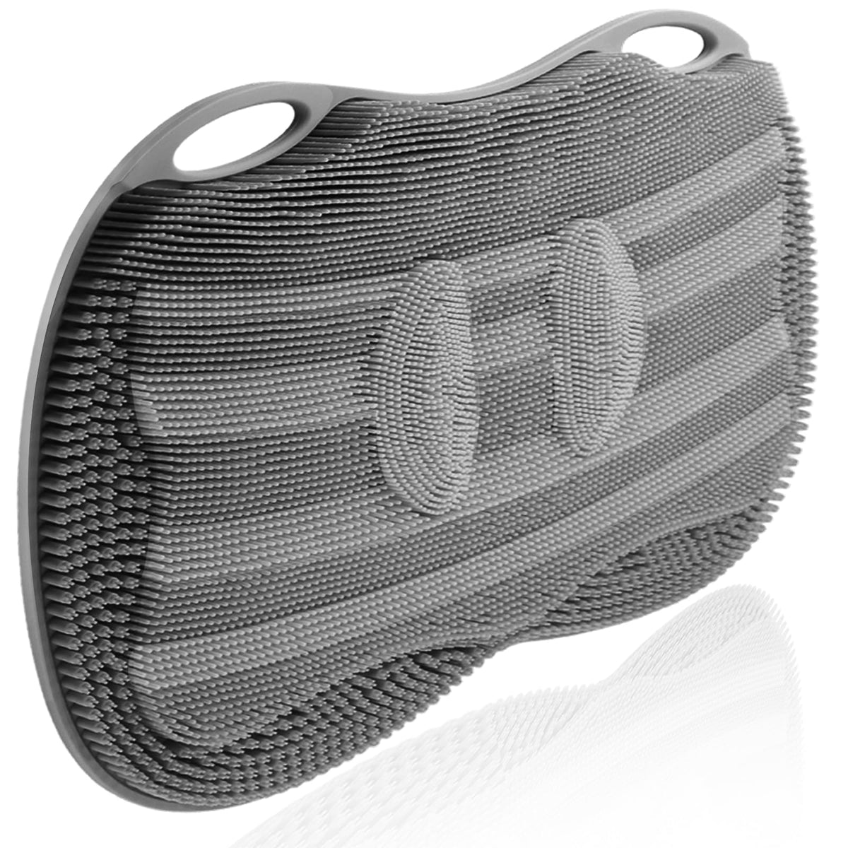Silicone Shower Foot Scrubber Mat with Non Slip Suction Cups (Grey)