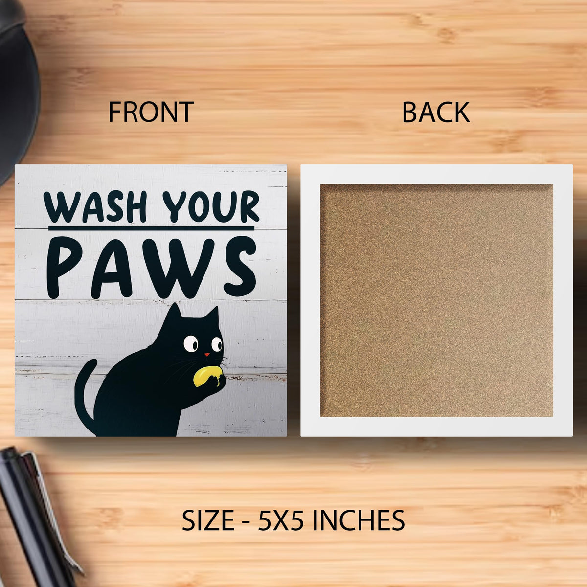 Funny Bathroom Cat Decor for Washroom Basin Farmhouse Toilet Table (Green)