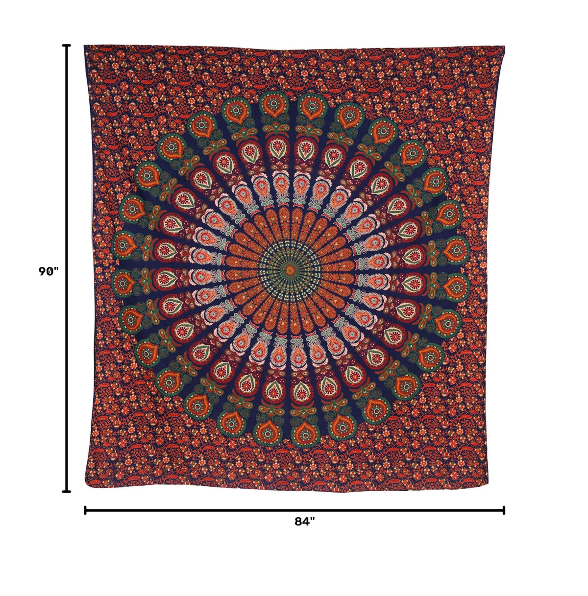 Cotton Golden (Golden Red Green / 90"L x 84"W)