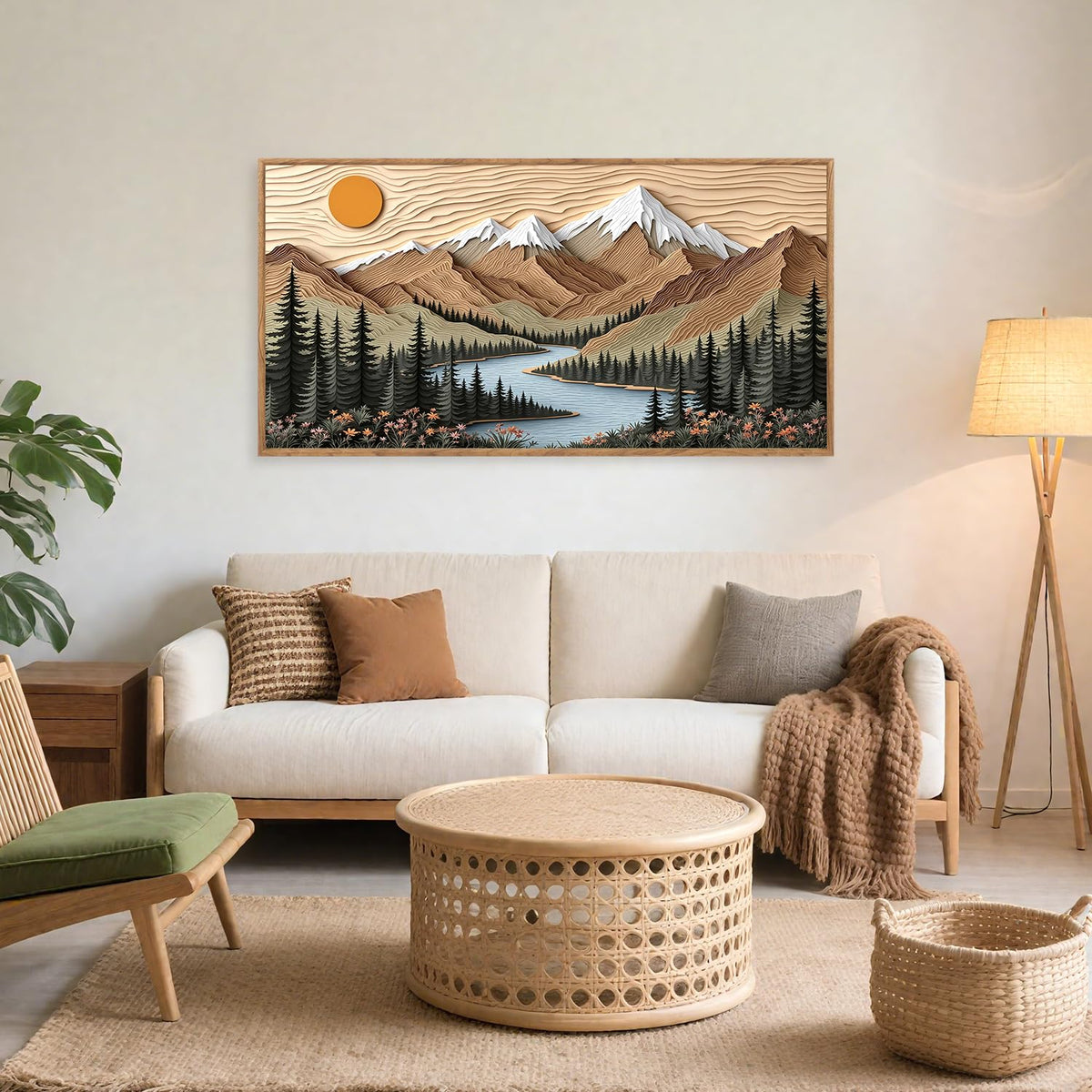 Mountain Framed Wall Art (Mountain B / 40"L x 20"W)