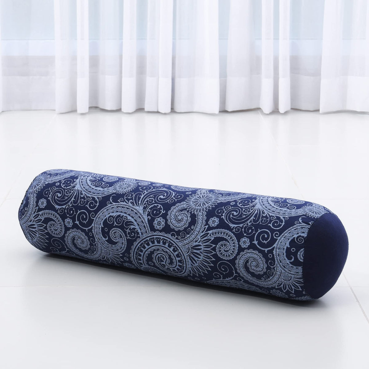 Yoga Bolster 20 x 6 x 6 inches Kapok Roll for Meditation & Massage (Cbt1 - Blue)