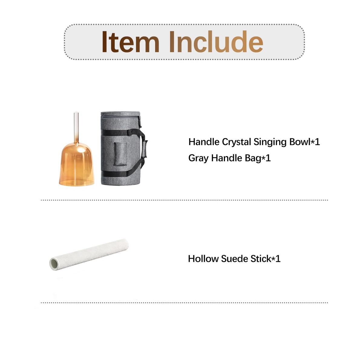 Handle Crystal Singing Bowl 432HZ 6 Inch F Note Golden Tea Color (6 inch / Golden Tea)