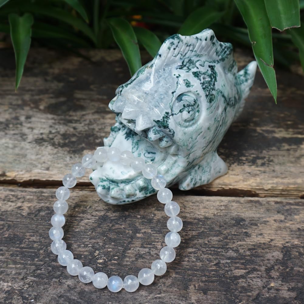 6MM Crown Chakra Moonstone Bracelet (6MM Crown Chakra Moonstone Bracelet)