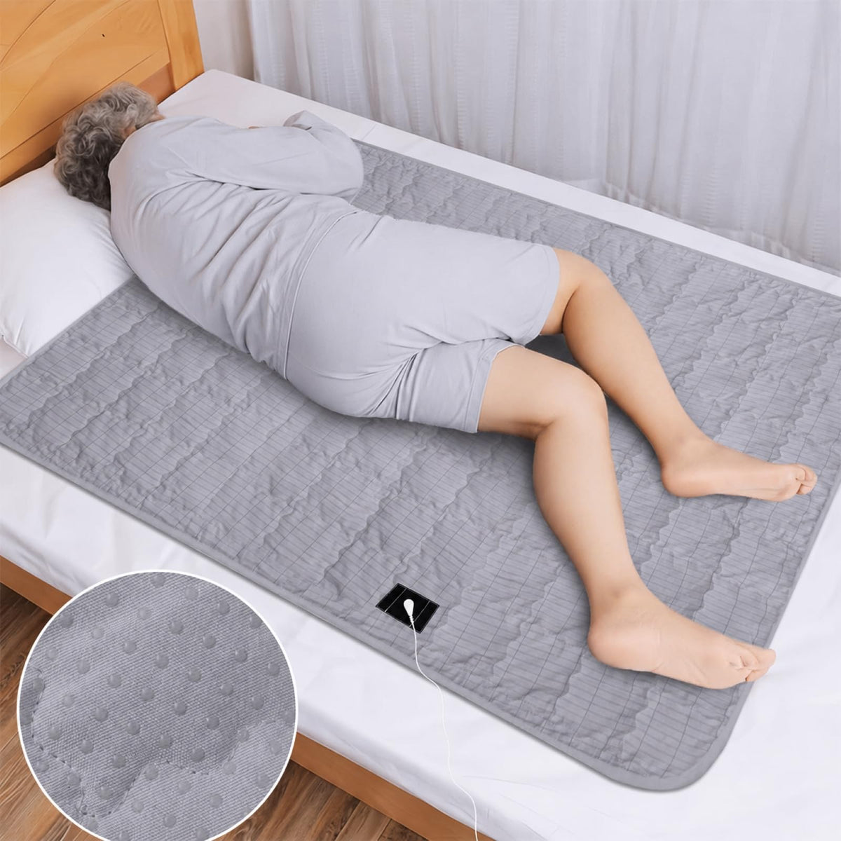 Grounding Mat with Silver Fiber for Better Sleep Wellness Magnetic Therapy 35"x50" (35x50inch)