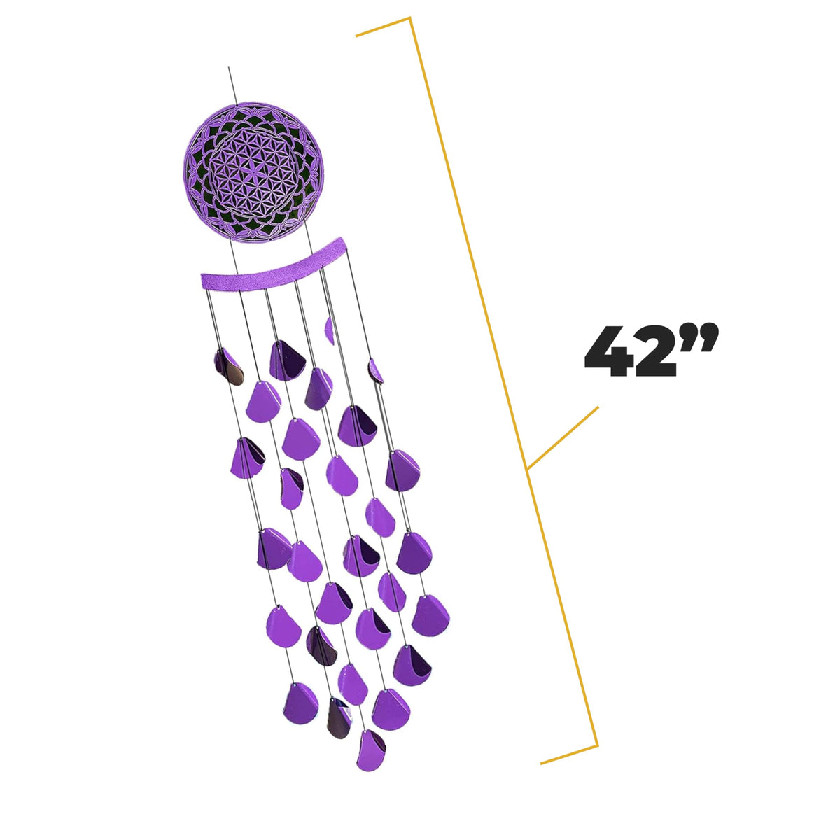 42 inch Shimmering Mandala Wind Chimes for Outside Unique Mandala Shimmering Windchimes Outdoor Decoration Garden Decoration (Shimmering Mandala)
