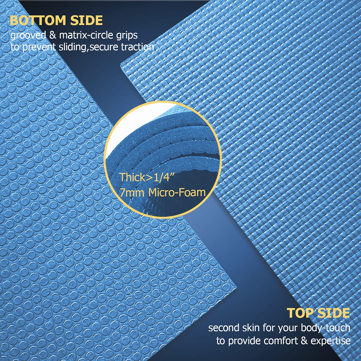 Large Yoga Mat 6'x4' (Blue Sky / 7*5 FT)