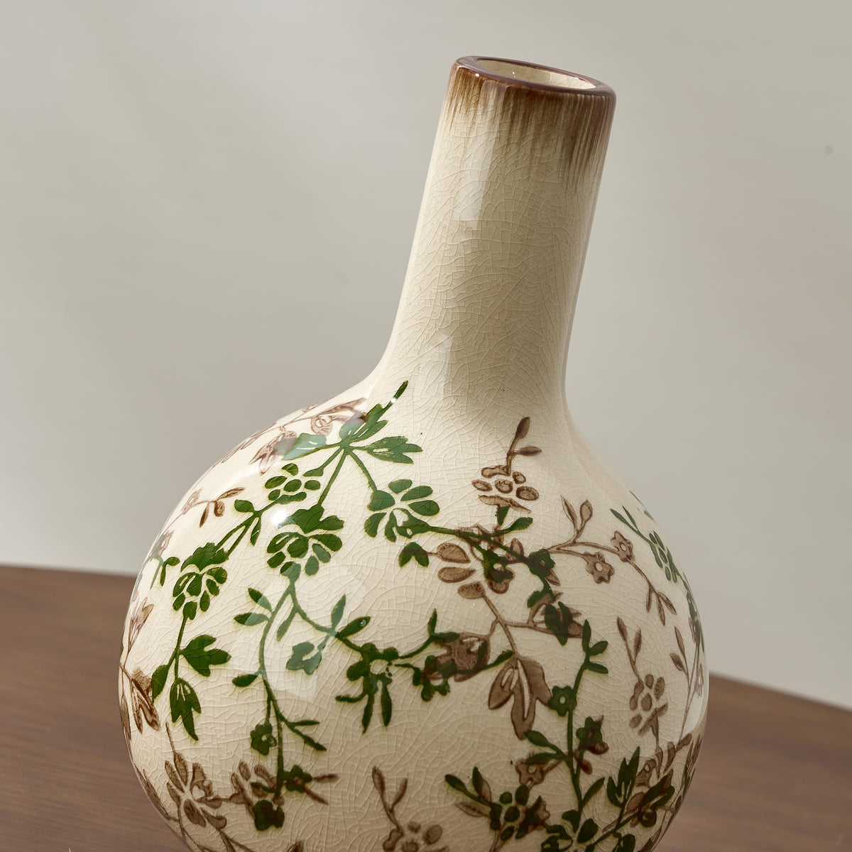 Handmade Ceramic Incense Holder (Green and Beige / 7.5 inches Tall)