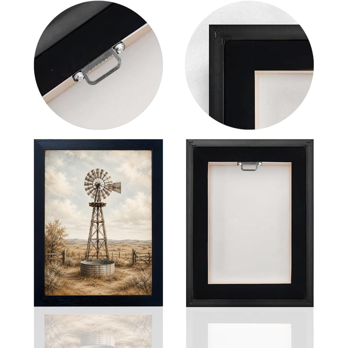 Rustic Windmill Decor Wall Art (Wall Art Framed 68 / 16"L x 12"W)