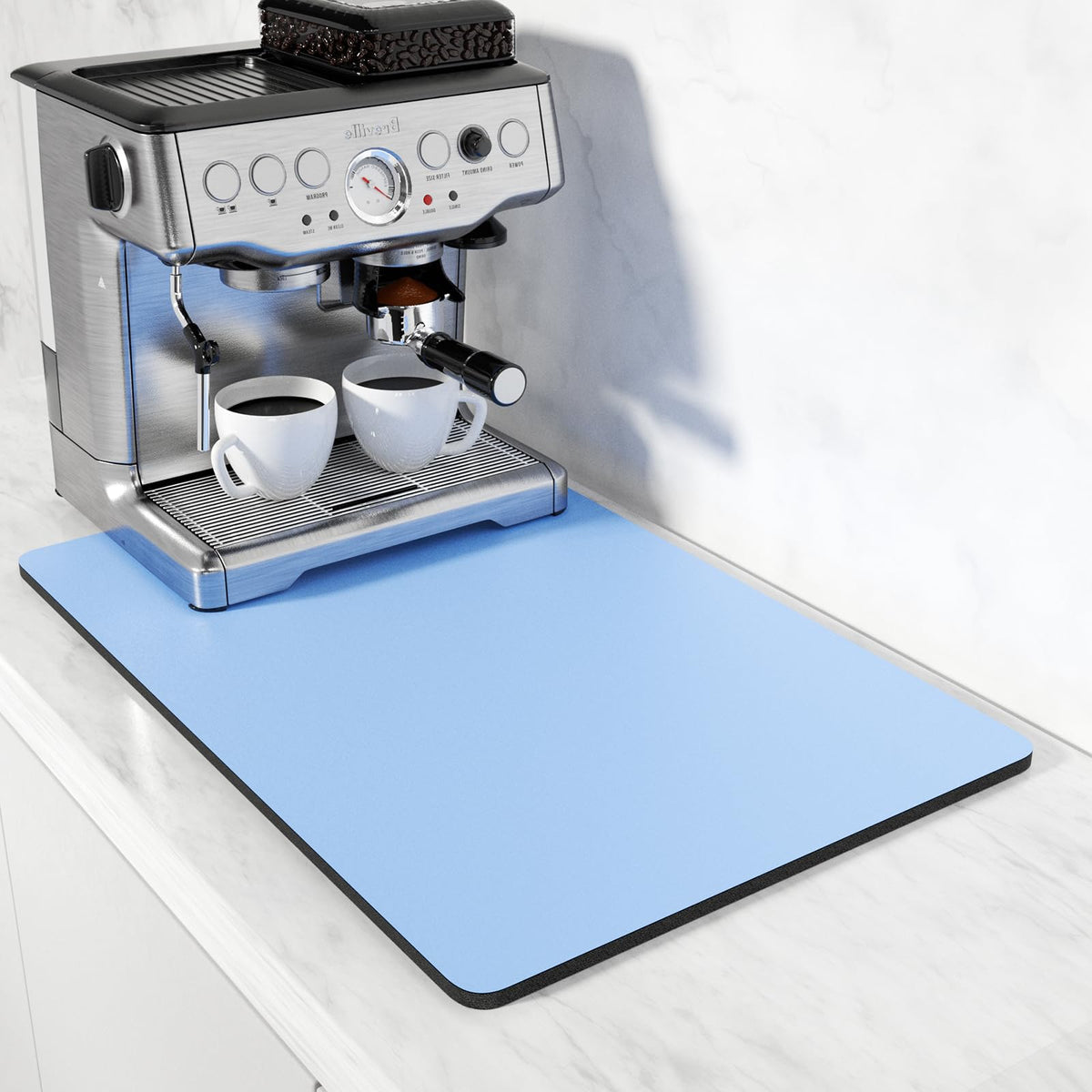 Coffee Mat 16" x 24" Coffee Bar Mats for Espresso Machine Station Accessories and Organizer (A-Sky Blue / 16" x 24")
