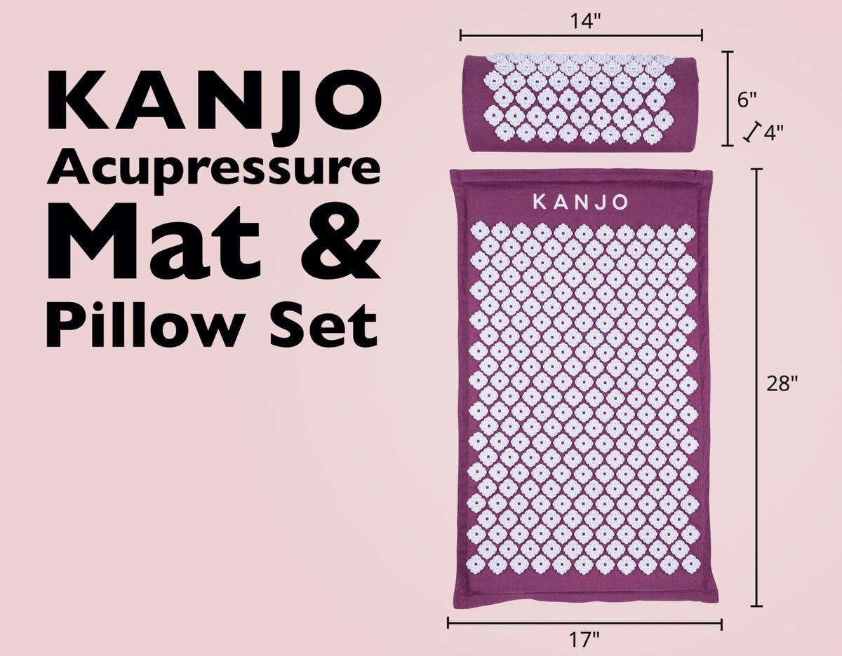 Acupressure Mat and Pillow Set for Back Pain Relief & Neck Pain Relief (Standard Amethyst)
