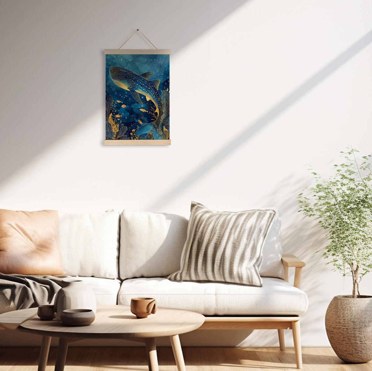 Blue and Gold Whale Shark Wall Art Decor (Blue and Gold Whale Shark Wall Art)