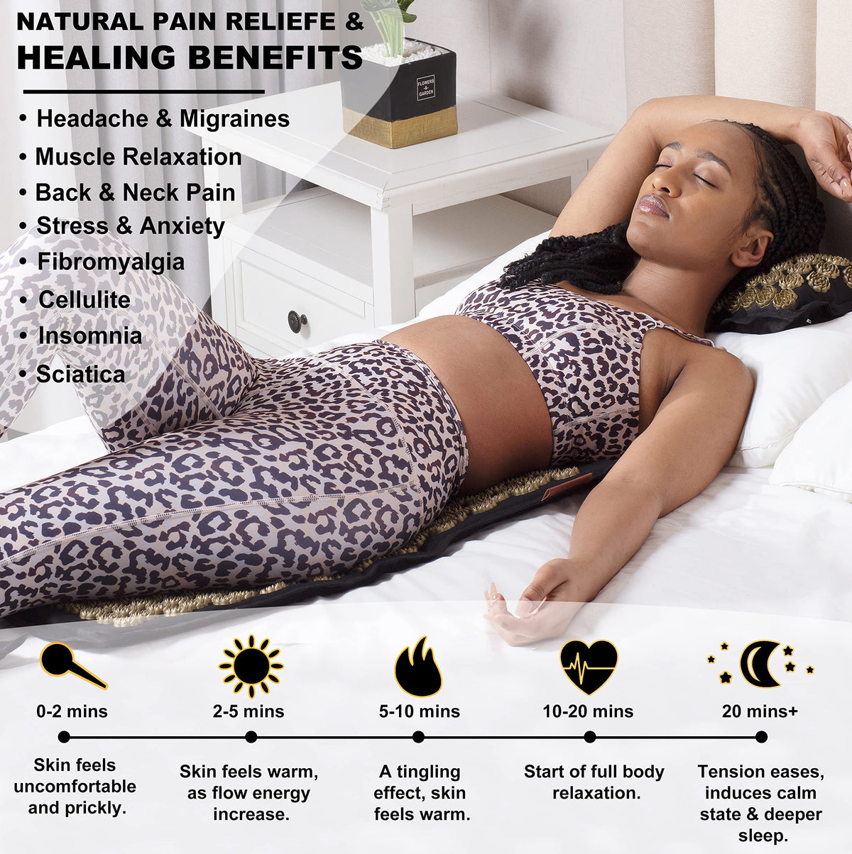Acupressure Mat and Pillow Set (Black)