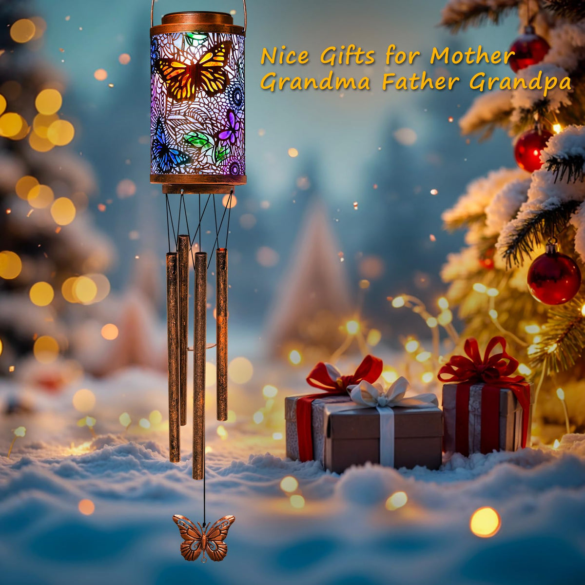 Butterfly Solar Wind Chimes for Outside