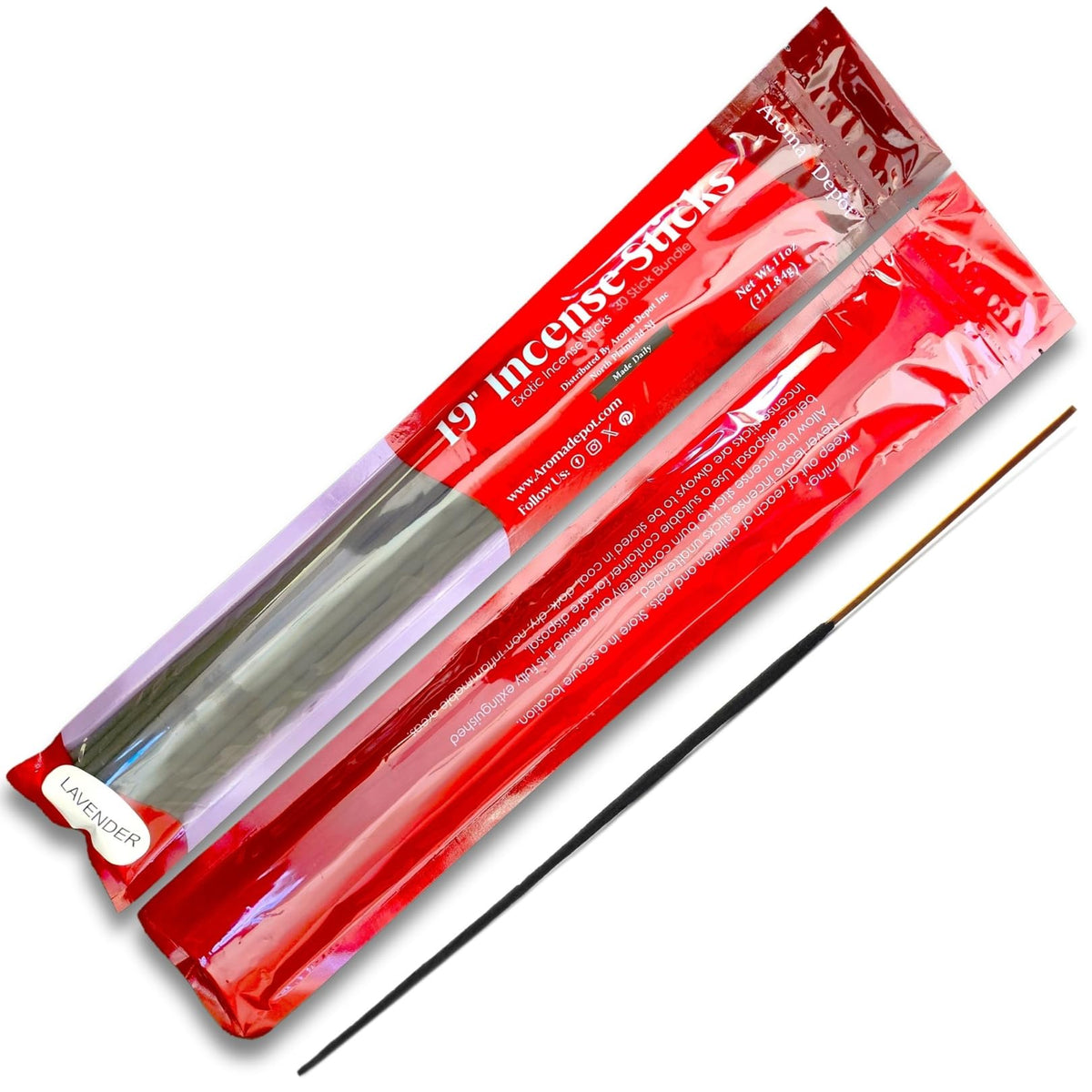Citronella 19'' Incense Sticks Jumbo. Approx 27 to 30 Sticks Per Bundle. 19 Inch Extra Large