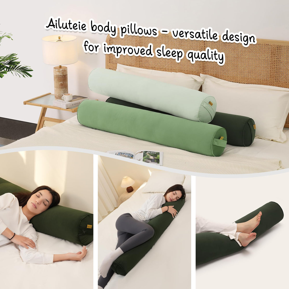 Body Pillow for Adults (Jade Green / 47.24"*7.87")
