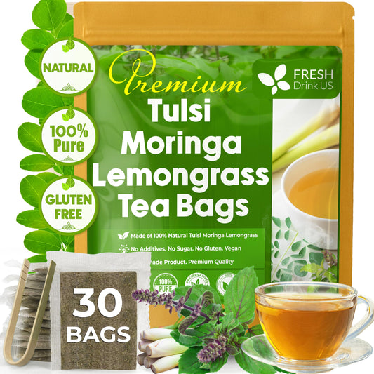 Premium 30 Tea Bags Tulsi Moringa Lemongrass (30 Tea Bags)