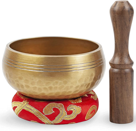Premium Tibetan Singing Bowl Set (Gold - 3 Inch)