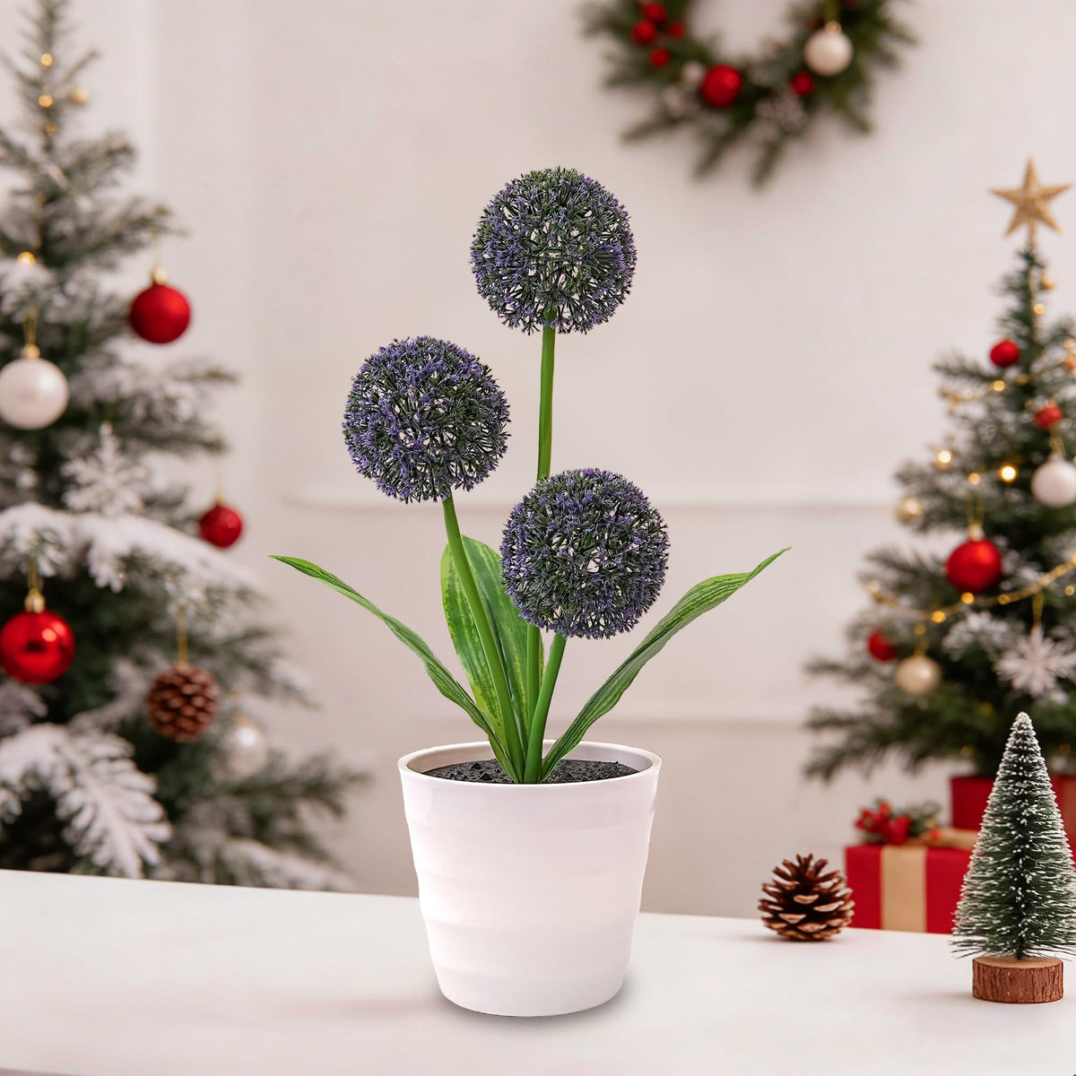 Artificial Purple Allium Flower Lamp (Dandelion-Purple)