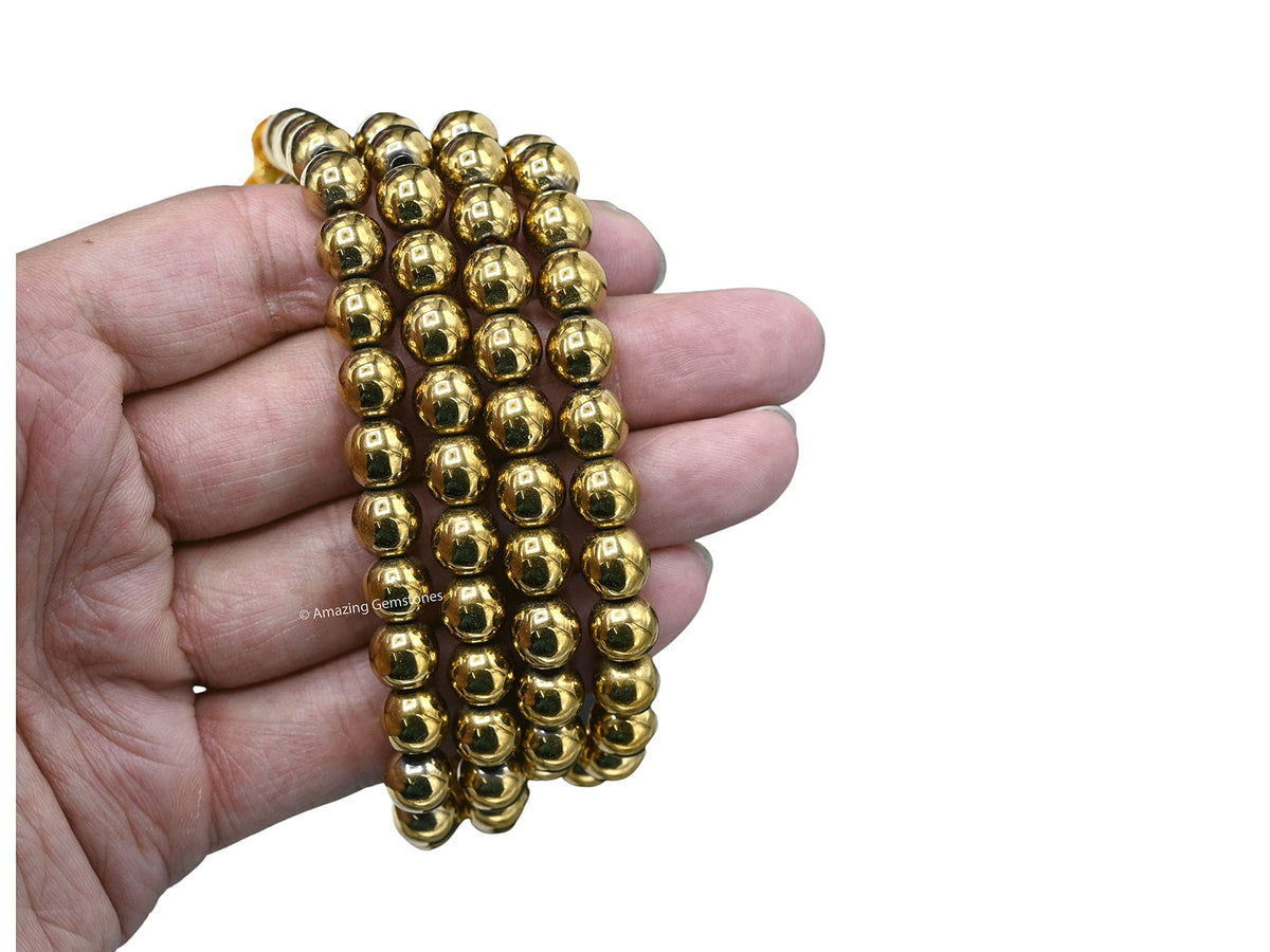 Golden Hematite Mala Beads (Golden Hematite / Plain)