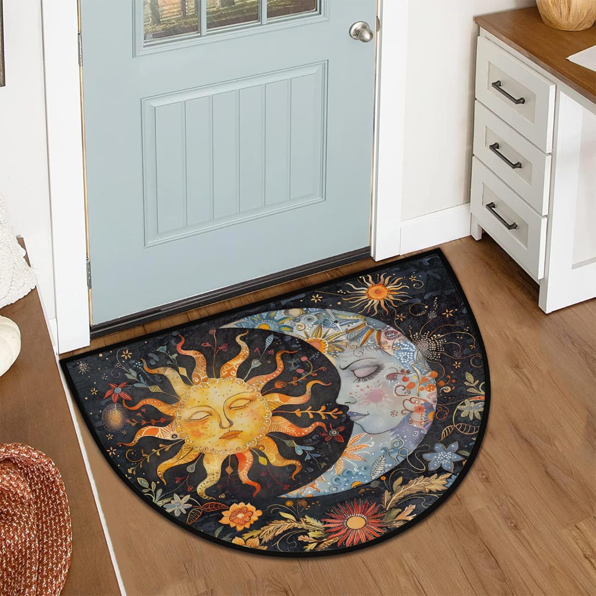 Moon Sun Half Round Door Mat Non (A:a-2)