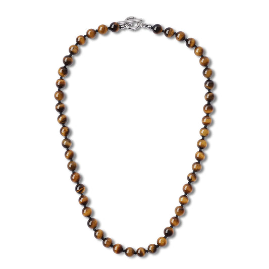Brown Tiger Eye Necklace for Men (Tiger Eye / 24")