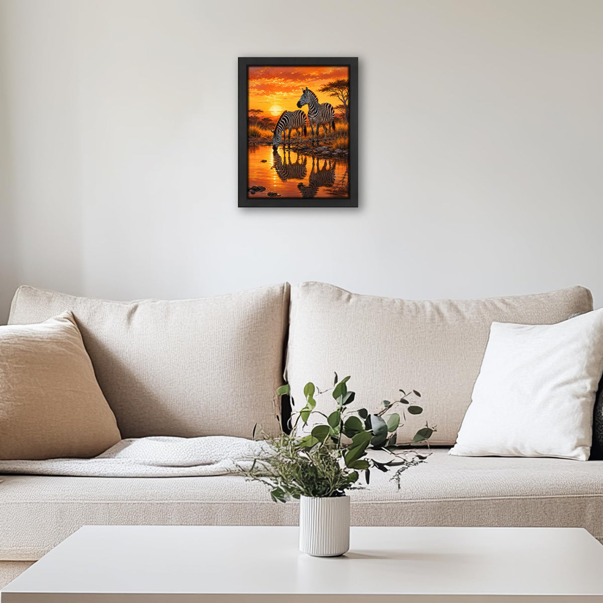 Zebra Decor Wall Art (Wall Art Framed 46 / 24"L x 16"W)