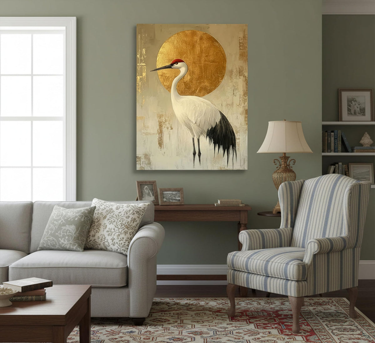 Japanese Zen Crane Canvas Wall Art 16x24 (Canvas / 24"L x 16"W)