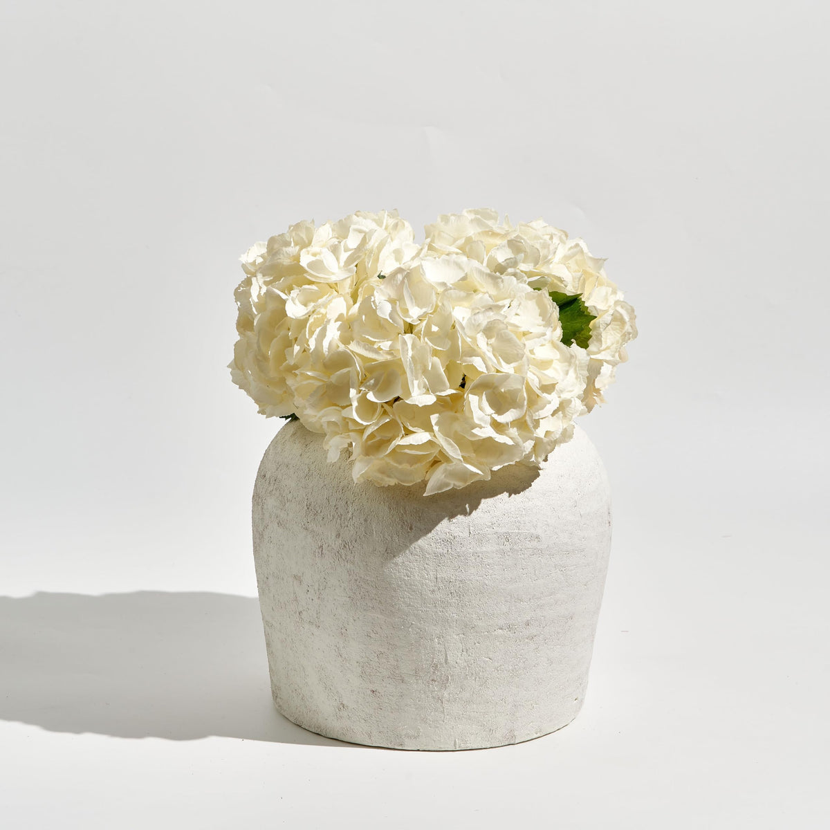 White Ceramic Large Vase (B - White 11")