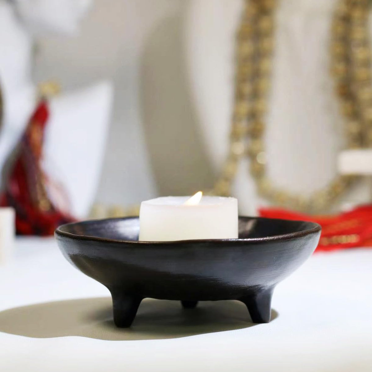 Prayer Offering Ritual Bowl Plate Great for Use Candles Tray Religious Spiritual Gifts （Black Tree Life） (Black Tree Life)