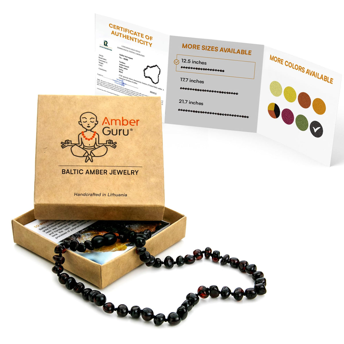 Baltic Amber Necklace (Black)