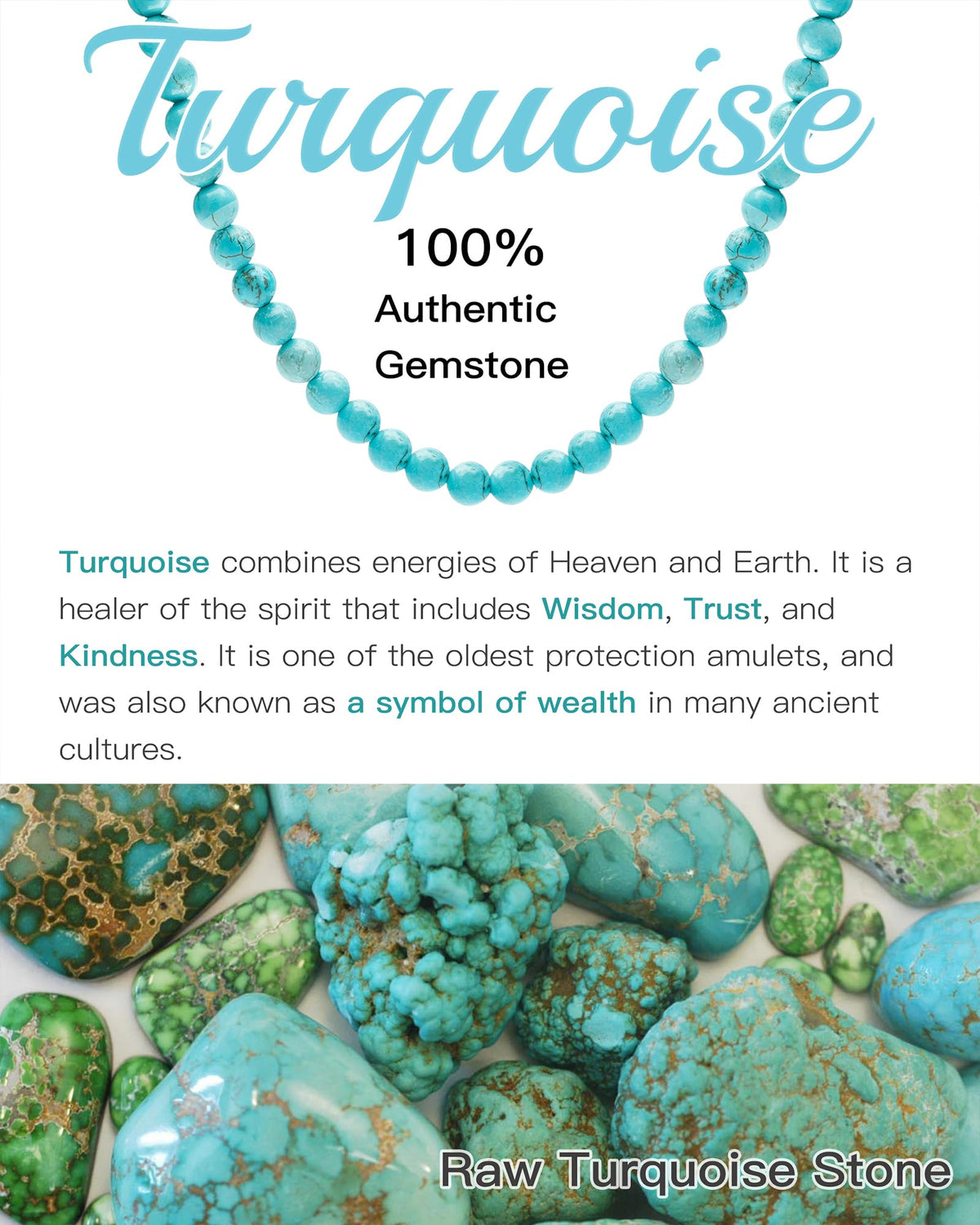 Necklaces for Men (20 inches / Turquoise)