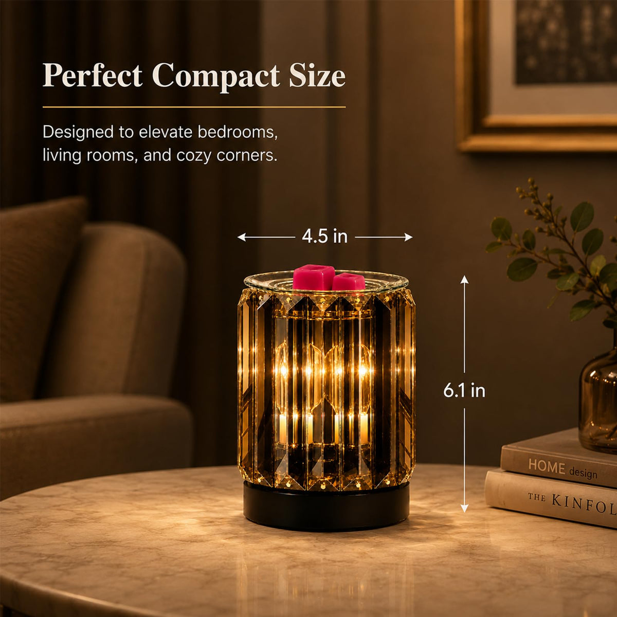 Wax Warmer Electric Wax Melt Warmer with Night Light (Black)