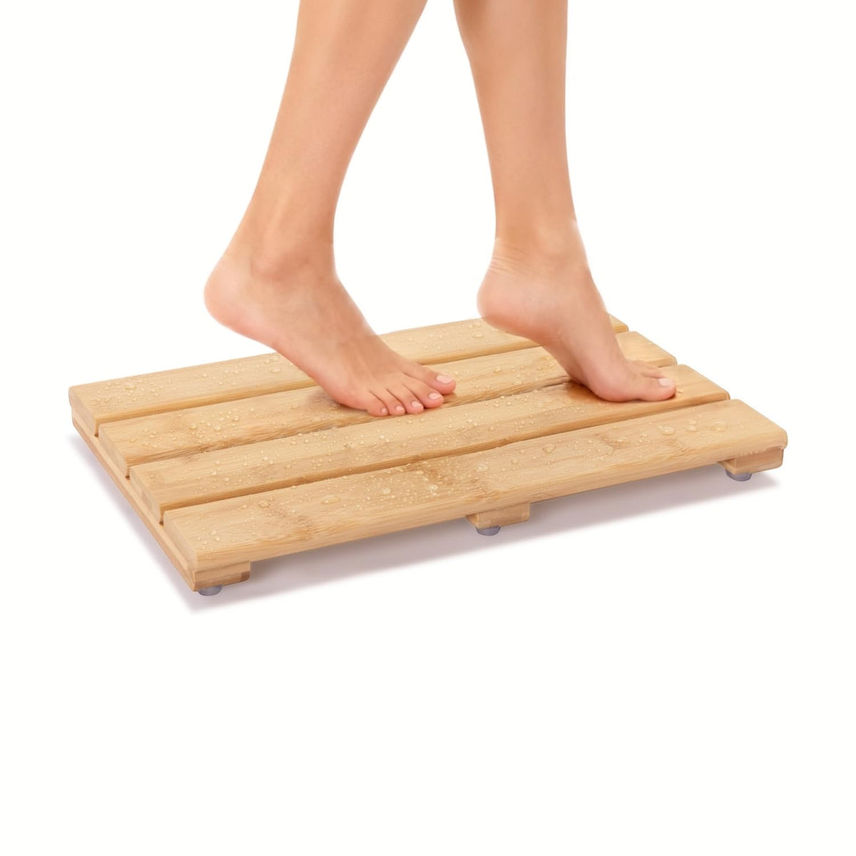 Small Bamboo Bath Mat (Clear / 15.8" x 10.2" (Rectangular))