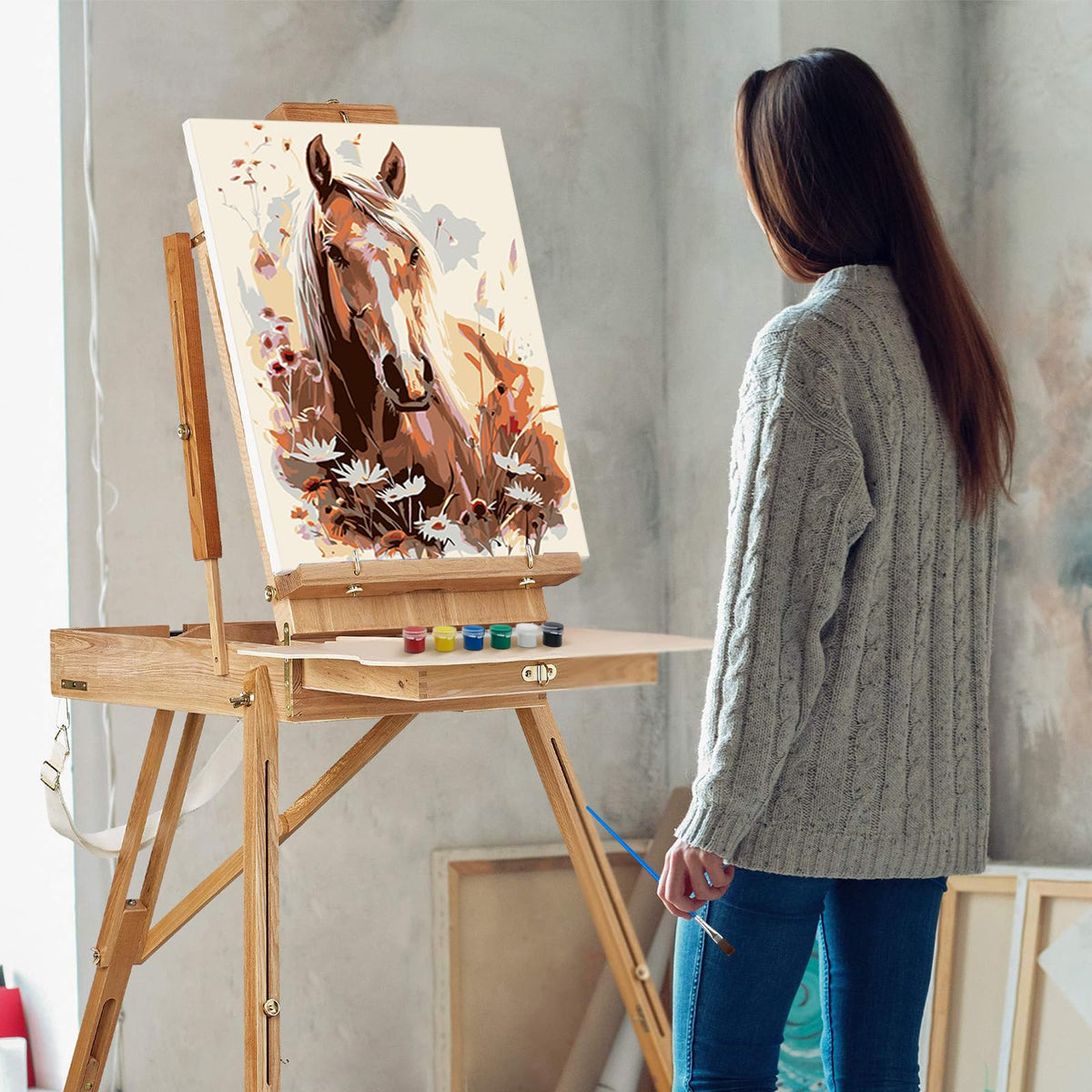 Horse Framed Paint by Numbers Kit for Adults