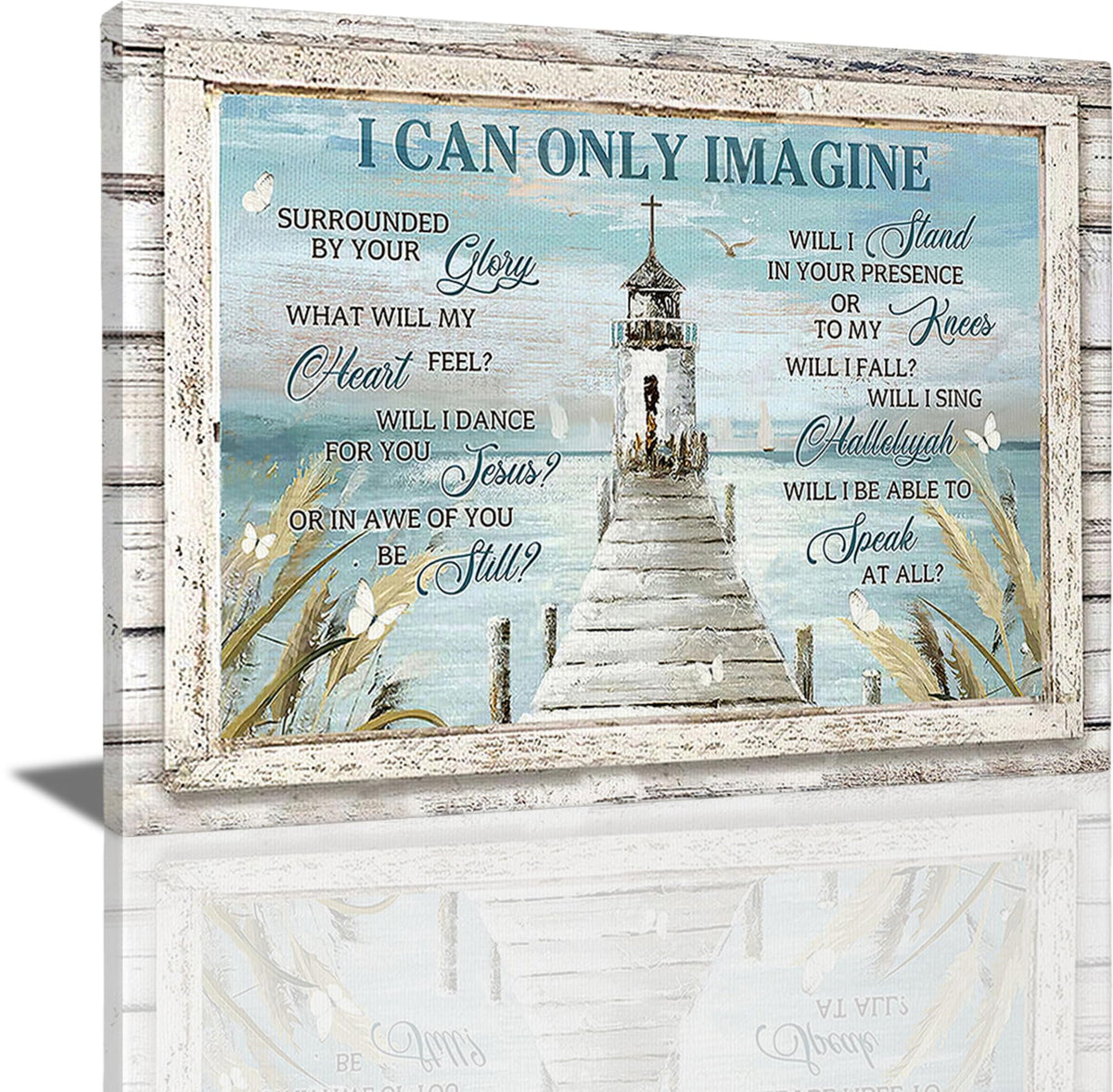 Christian Lighthouse Decor Wall Art (Navigation 1 / 24"L x 20"W)