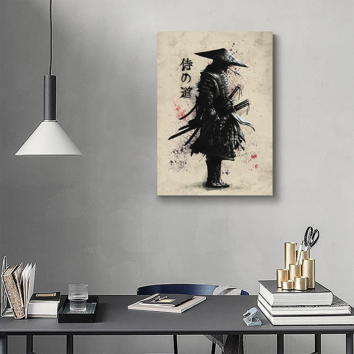 Canvas Poster Japanese Bushido Samurai Warrior Modern Character Wall Art Poster Prints Picture Decoration for Living Room Bedroom Unframed 24 x36 inches (36"L x 24"W / Unframe-8)