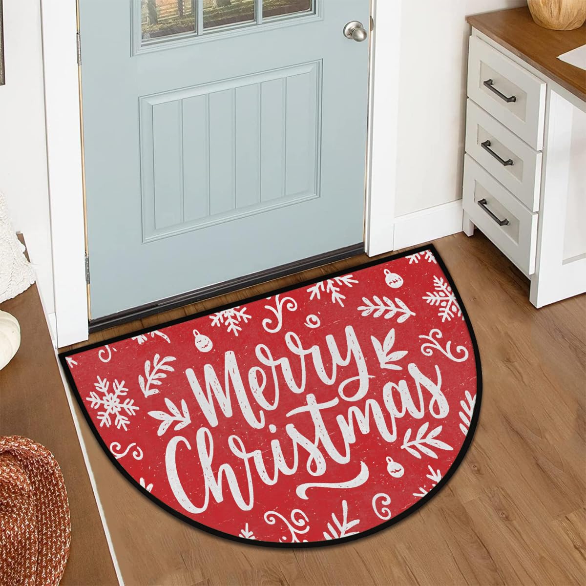 Christmas Half Round Door Mat Outdoor Welcome Entrance Doormat A17 (B-27 Christmas)