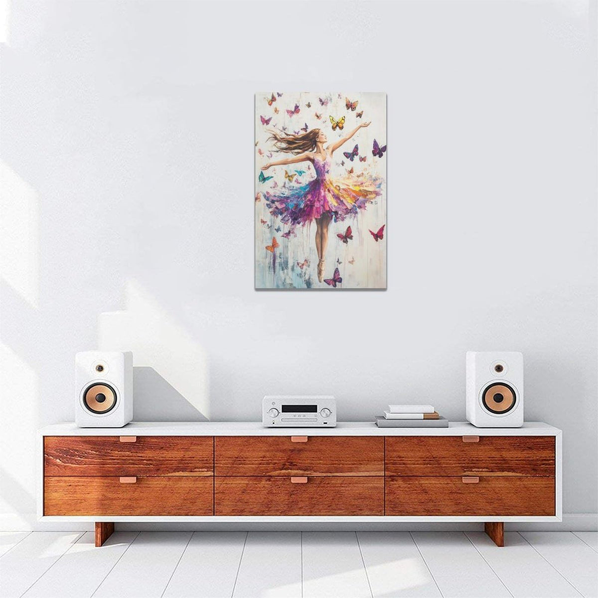 Ballerina Wall Art (24"L x 16"W / Ballet Girl Butterfly)