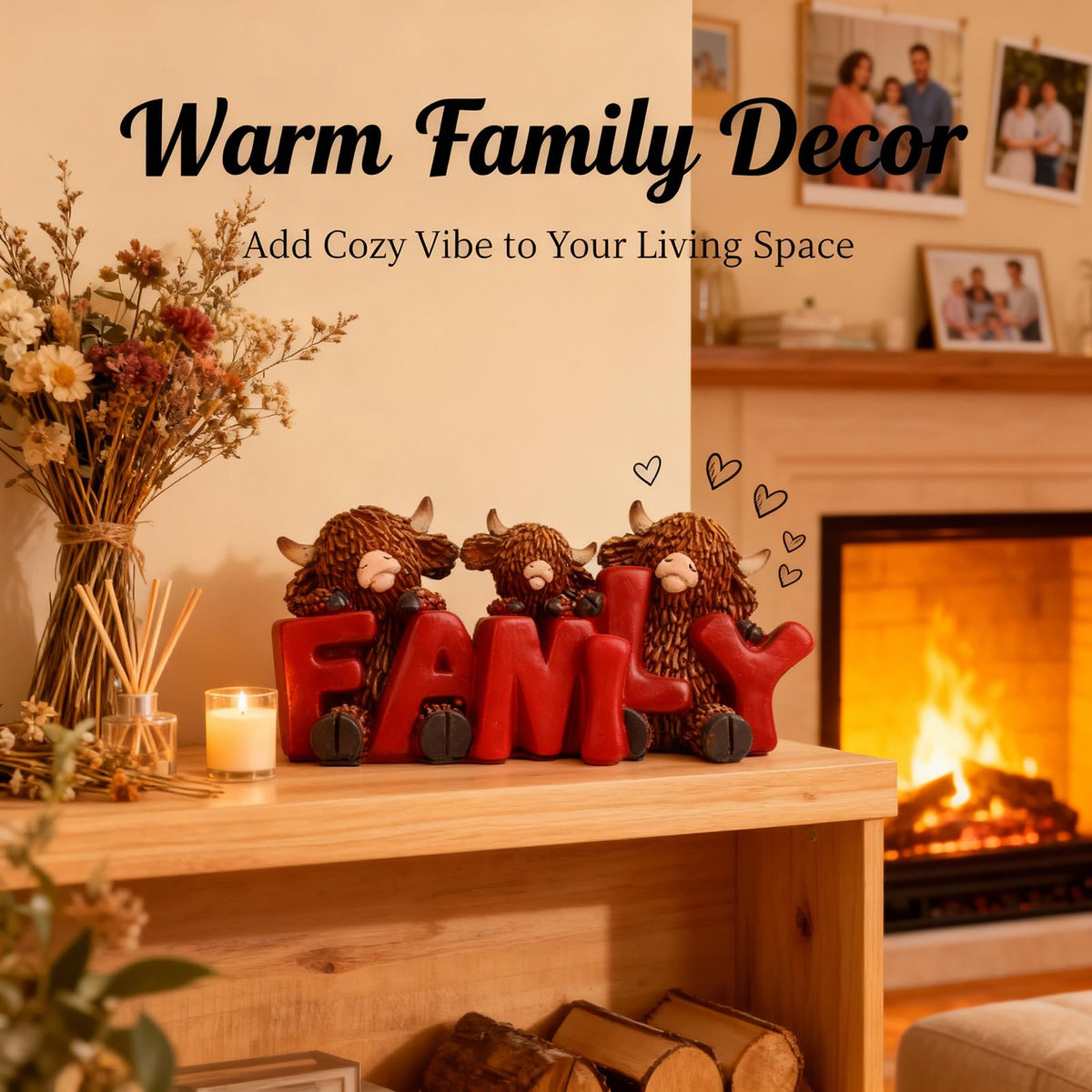 Cute Highland Cow Family Figurine (04-family)
