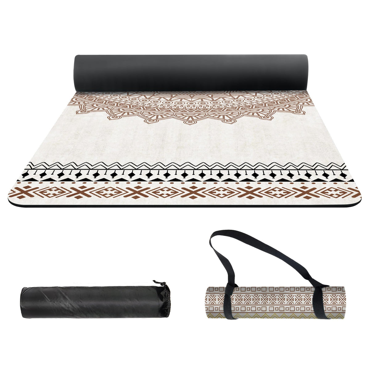 Yoga Mat Print Extra Thick TPE Non Slip Fitness Exercise Mat with Carrying Bag (YHY)