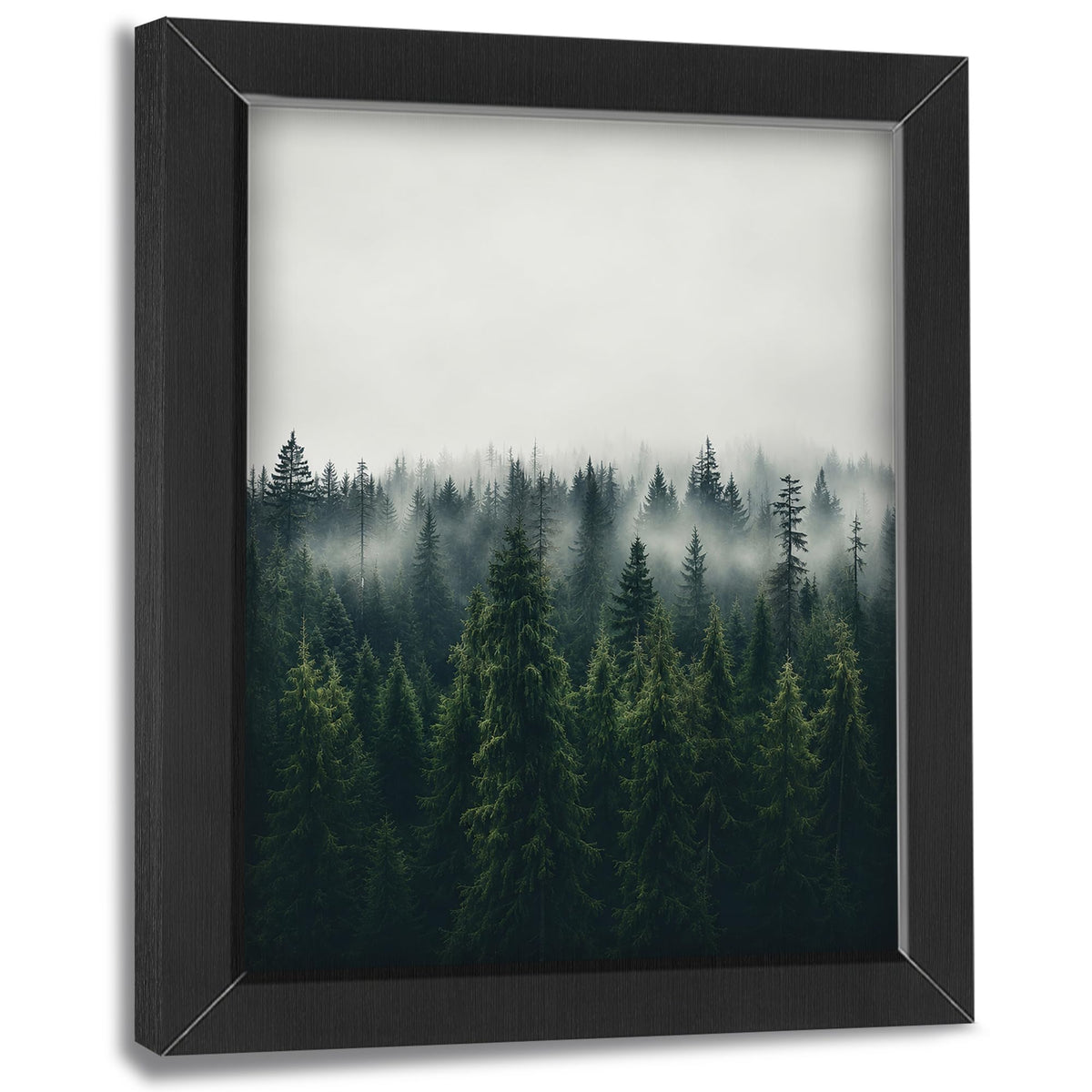 Misty Pine Forest Decor Wall Art (Wall Art Framed 66 / 20"L x 16"W)