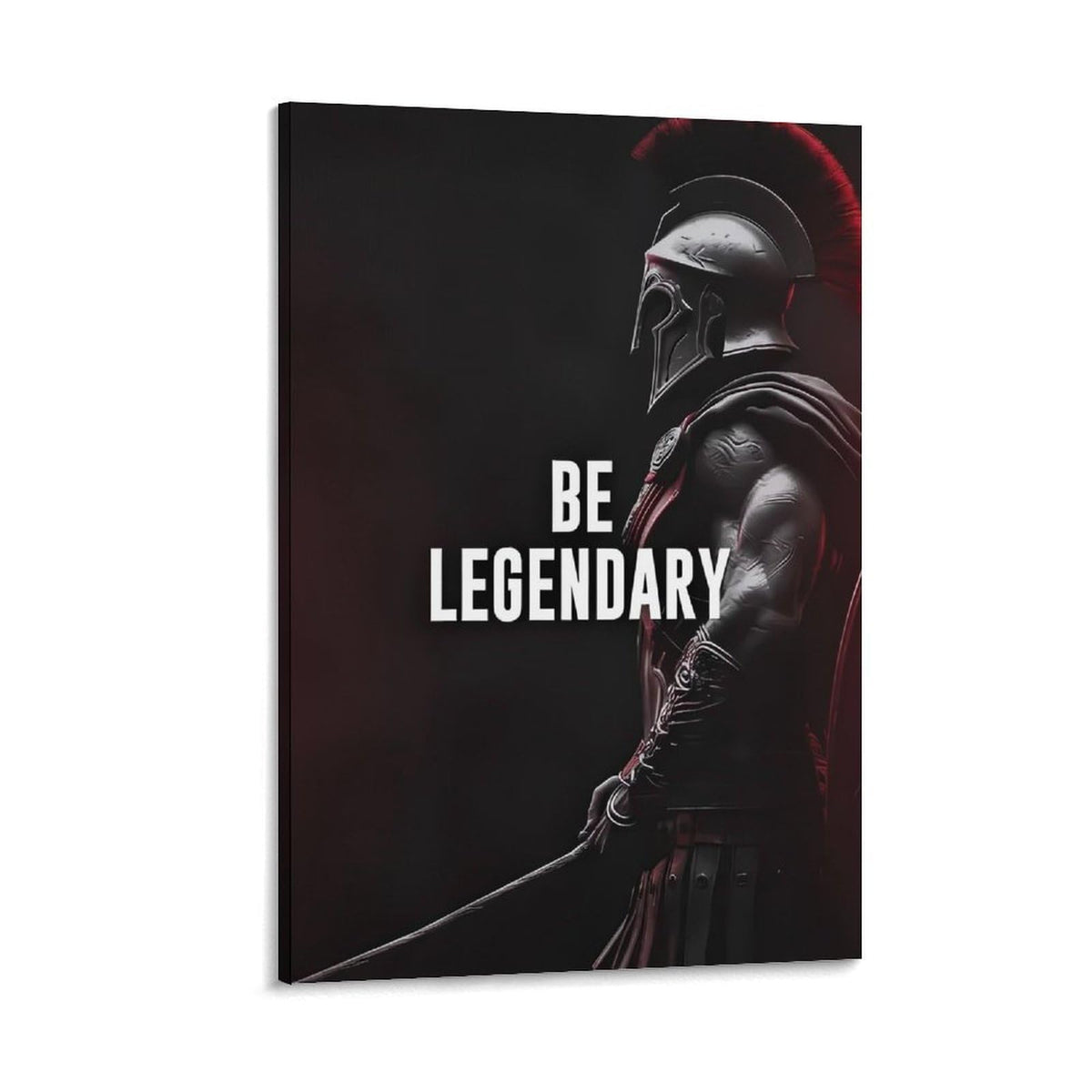 Be Legendary Spartan Warrior Motivational Print Canvas Printing Wall Art Prints Wall Decor Posters Dark Red Black Minimalist Stoic Gym Office Living Room Bedroom Decor 12x18inch (style-40 / 12x18inch(30x45cm) Frame)