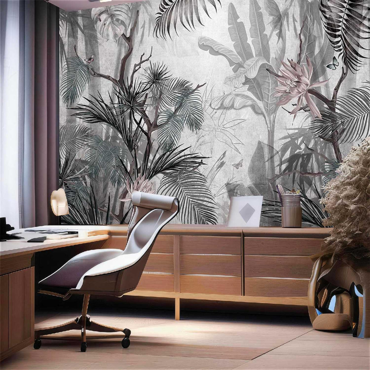 Peel and Stick Wall Mural Wallpaper Leaves 114"×82" Decor G23 (G23 / 114" x 82")