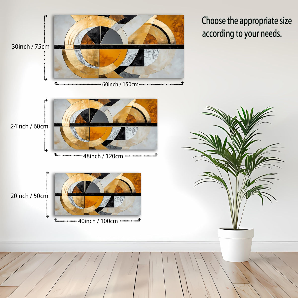 Geometric Abstract Pictures Canvas Wall Art for Living Room Bedroom Wall Decor Modern Painting Simple Themed Home Decor Artwork Wooden Inner Frame 20x40 Inches (40"L x 20"W / Yellow geometric abstraction)